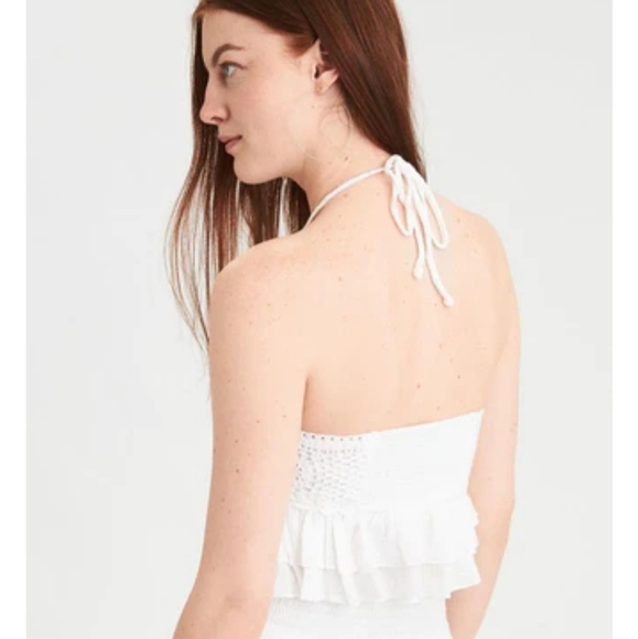 American Eagle Crochet Halter Crop Top XS … - Picture 3 of 14